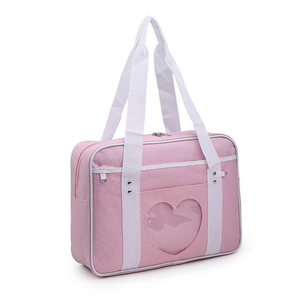 Japanese Preppy Style JK Pink Uniform Shoulder School Bags For Women Girls oxford Large Capacity Casual Luggage Handbags Tote