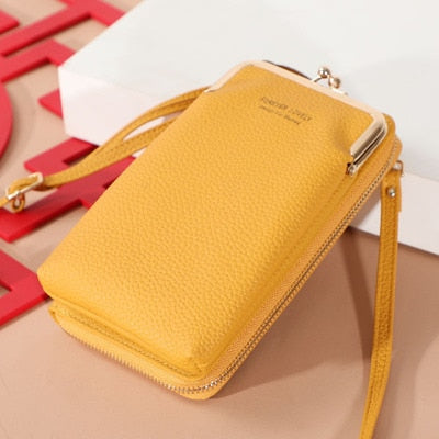 Fashion Small Crossbody Bags Women Mini PU Leather Shoulder Messenger Bag For Girls Yellow Bolsas Ladies Phone Purse Zipper Flap