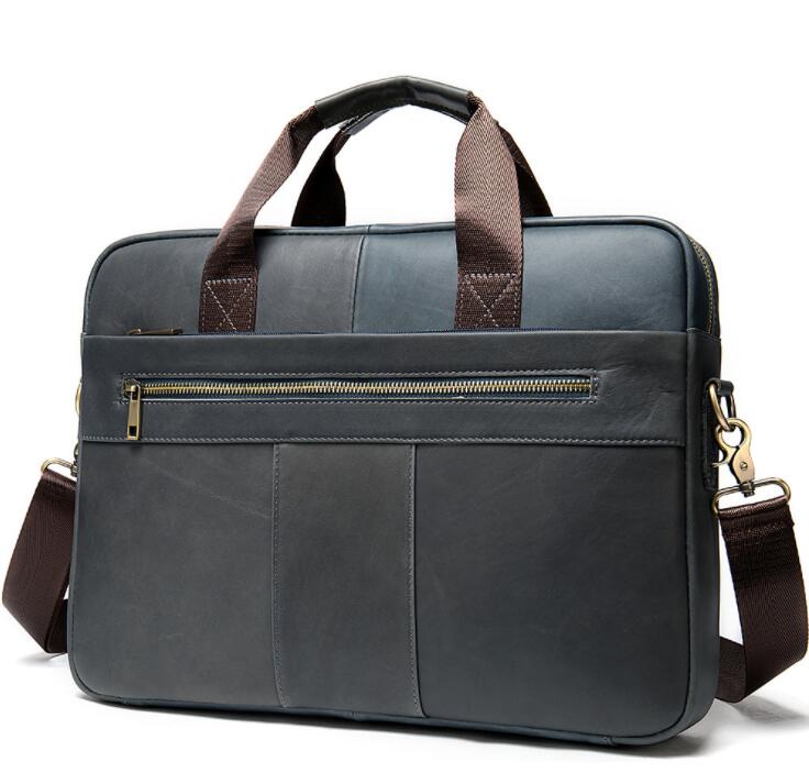 Genuine Leather business briefcase single shoulder crossbody bags men's bag simple large-capacity portable briefcase