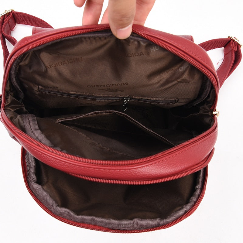 Winter Women Leather Backpacks Fashion Shoulder Bags Female Backpack Ladies Travel Backpack Mochilas School Bags For Girls