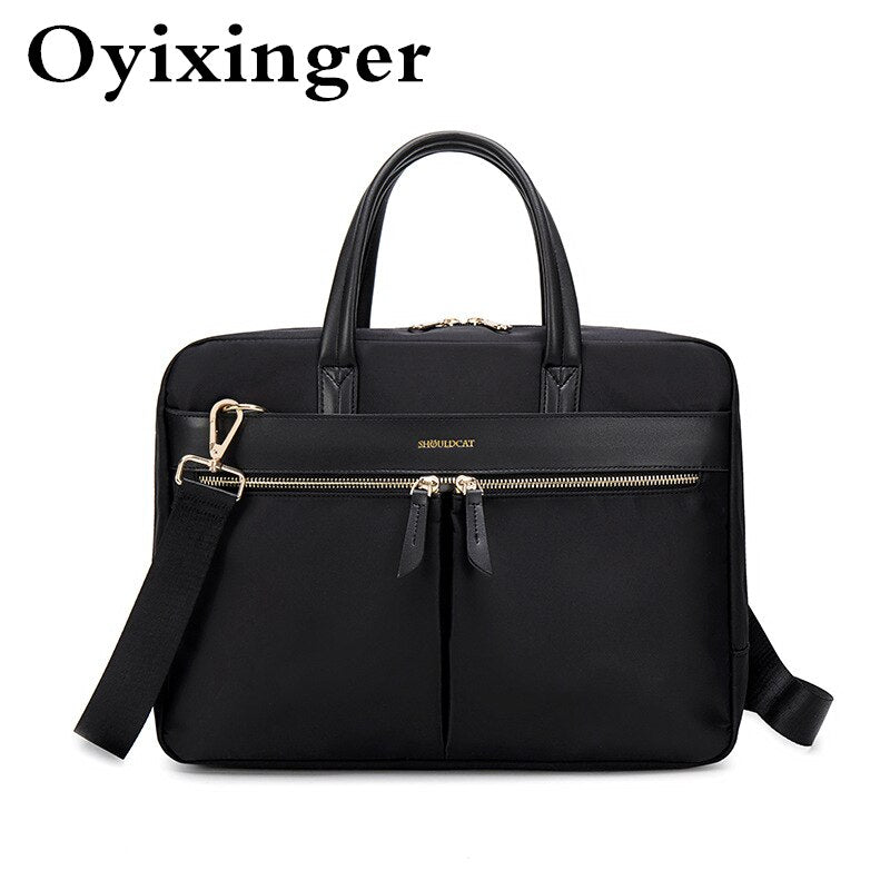 OYIXINGER Women's Briefcase Business Tote Messenger Bags For Female A4 Document Storage 13 14 15 Inch Laptop Bag For Macbook Hp