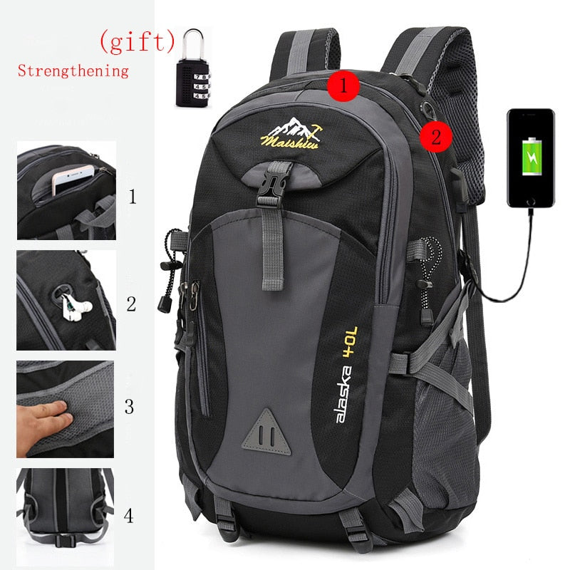 Anti-theft Mountaineering Waterproof Backpack Men Riding Sport Bags Outdoor Camping Travel Backpacks Climbing Hiking Bag For Men