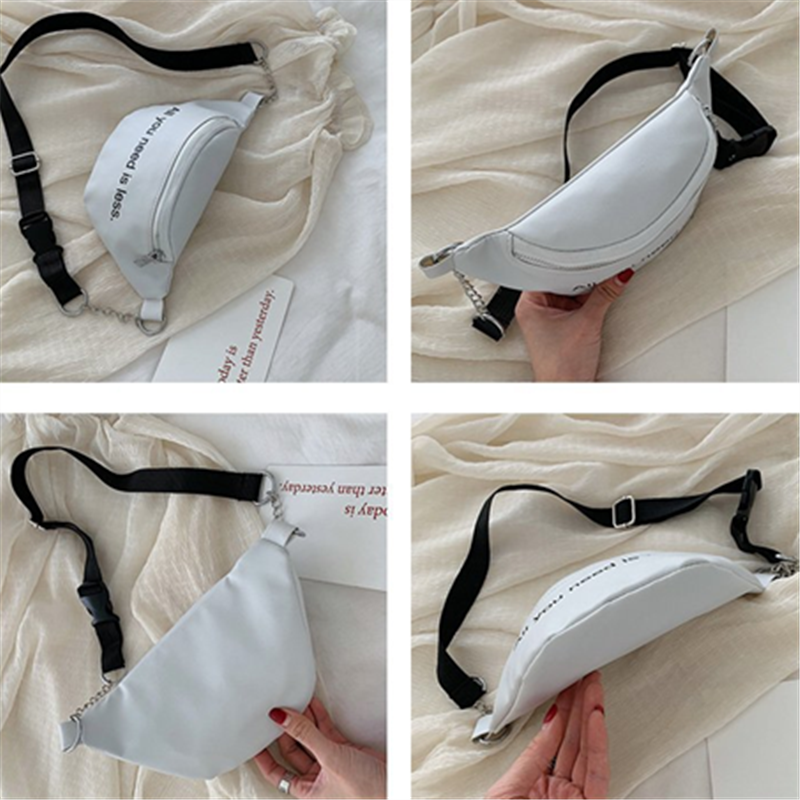 1PC Women Fanny Pack PU Waist Fanny Pack Chest Crossbag Travel Sports Zipper Pouch Hip Bum Bag Purse Phone Key Pouch Packs