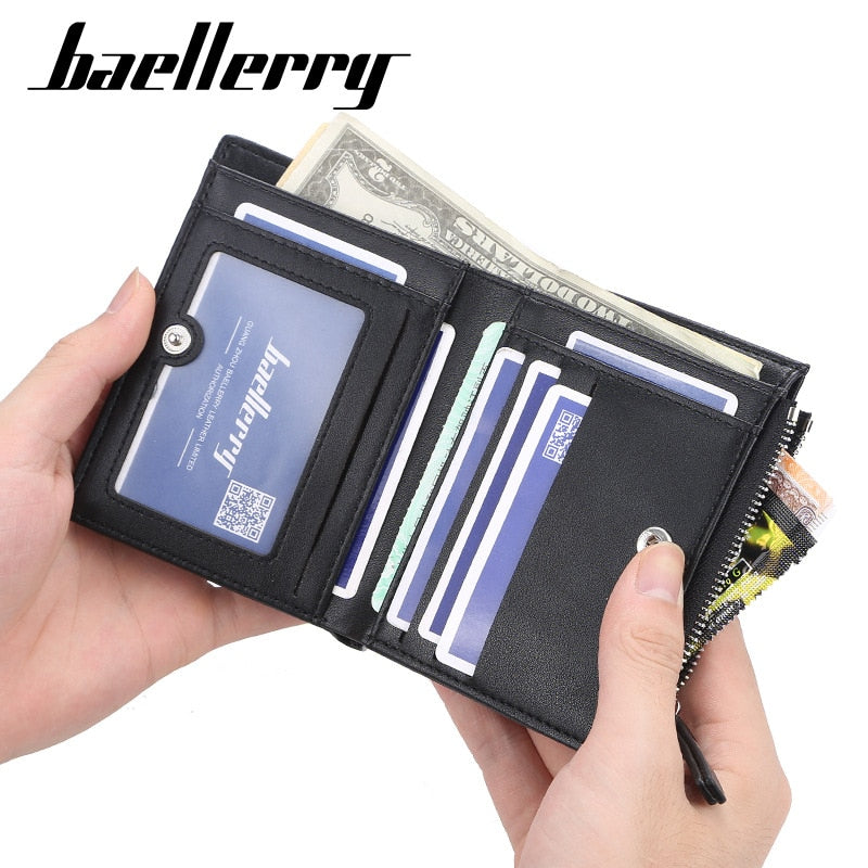 Fashion Men Wallets Small Wallet Men Money Purse Coin Bag Zipper Short Male Wallet Card Holder Slim Purse Pocket Wallet Clutch