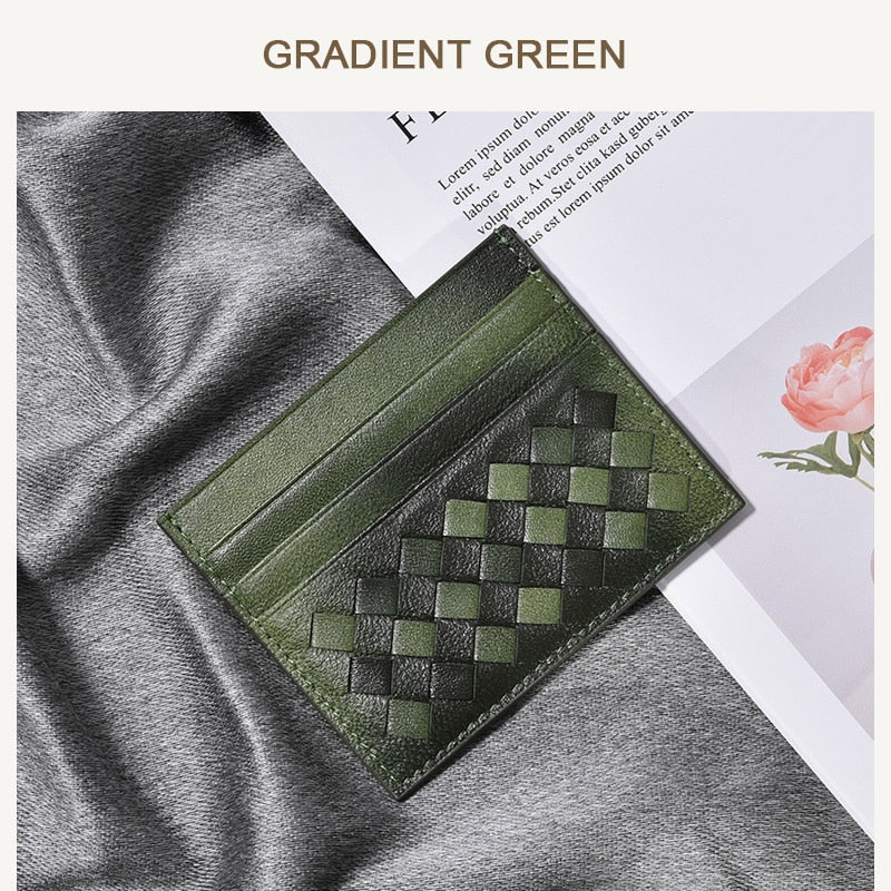 100% Leather Credit Card Men's Ultra-Thin Brand Business Card Multiple Card Slots Anti-Degaussing Simple fashion Women Card bag