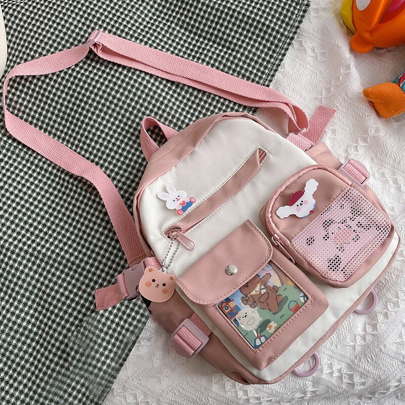Summer Small Backpack Bag Women Cute Children's School Bags for Teenagers Female Ins Outing Dual-purpose Travel Backpacks Ladies