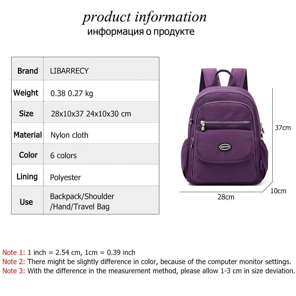 Fashion Women Backpack Waterproof School Backpacks for Teenagers Girls Nylon Cloth Shoulder Bag Ladies Travel Bookbag Mochilas