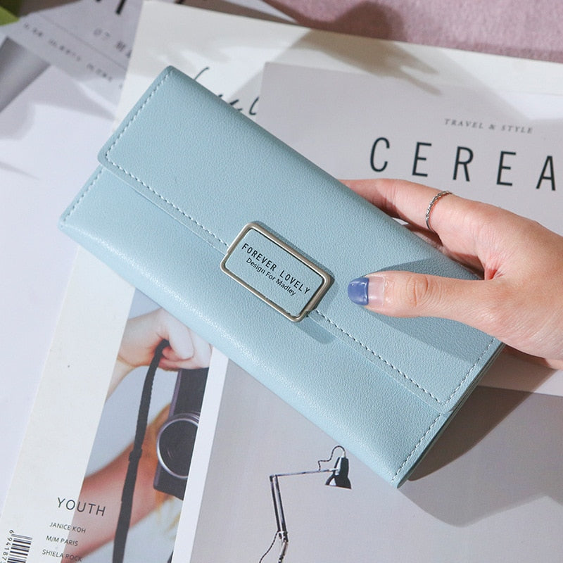 Women Long Wallets Luxury Girl PU Leather Money Pocket Card Holder Female Phone Bag Coin Purse Multi-card Position Zipper Bag