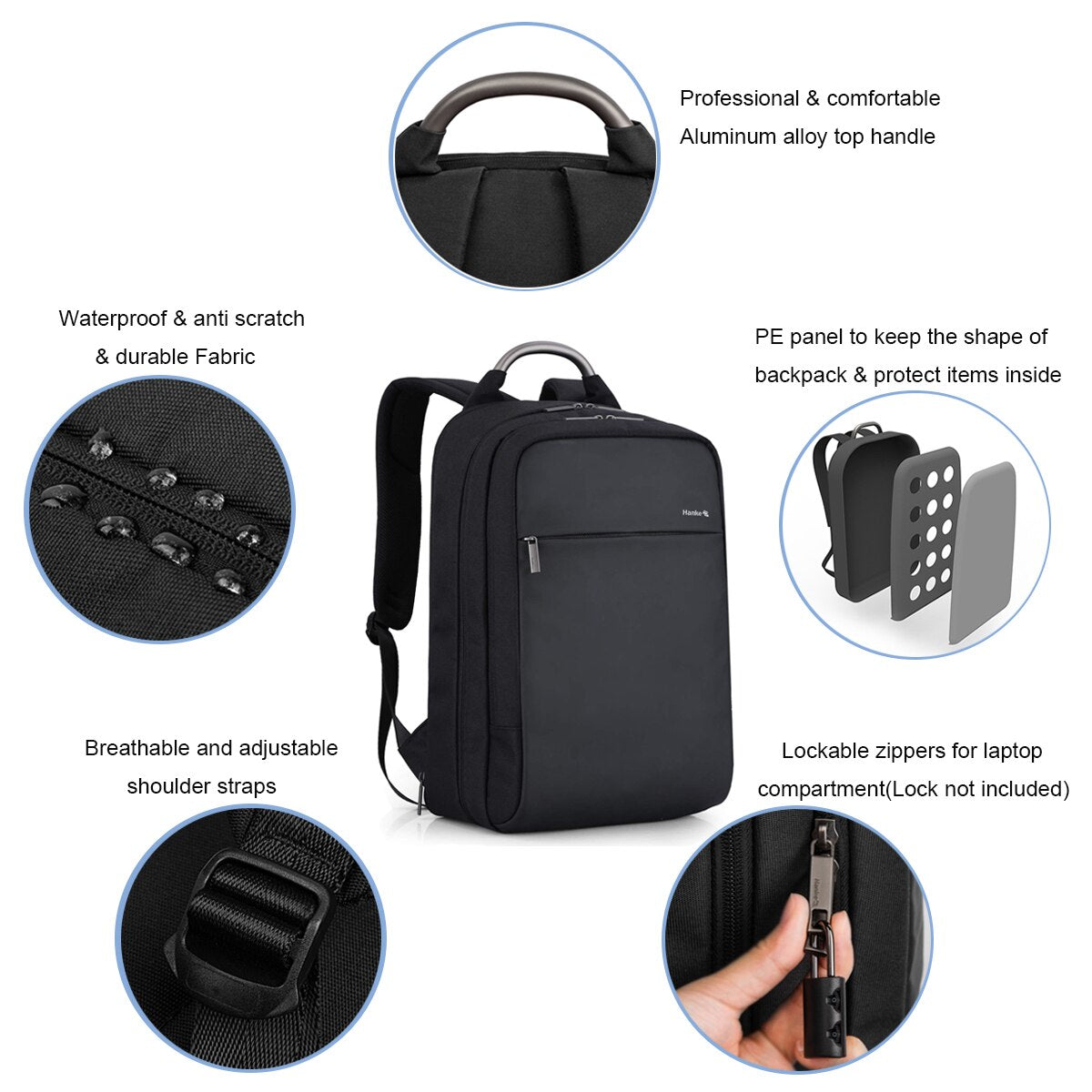 180° Patent Luggage Design Men Backpack Business Laptop Backpack Women Travel Bag 18" Expandable RFID Anti-theft H6758
