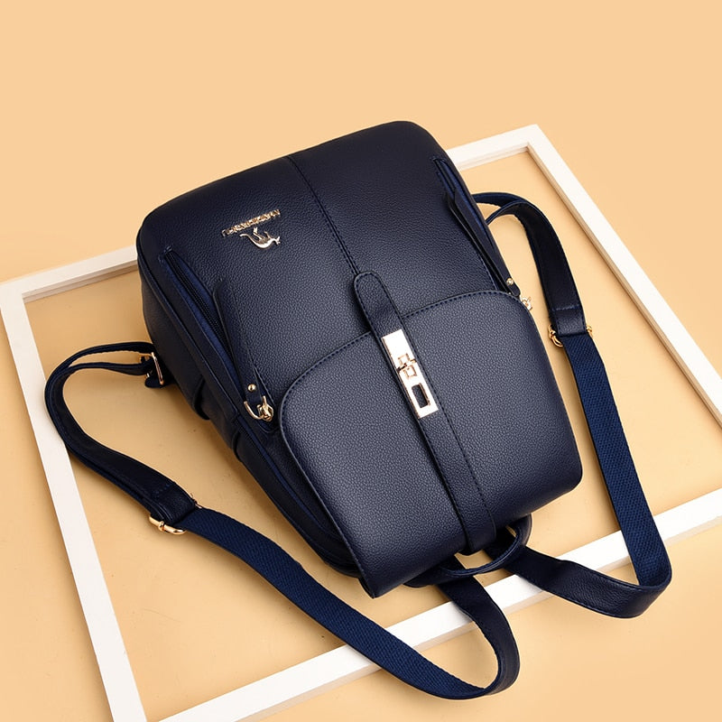Winter Women Leather Backpacks Fashion Shoulder Bags Female Backpack Ladies Travel Backpack Mochilas School Bags For Girls