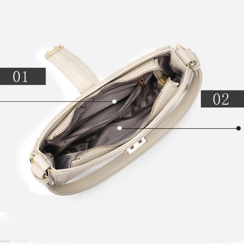 Coolcept Casual PU Leather Sling Handbag Purse Women Elegant Chain Shoulder Crossbody Bag Popular Simple Female Daily Bag