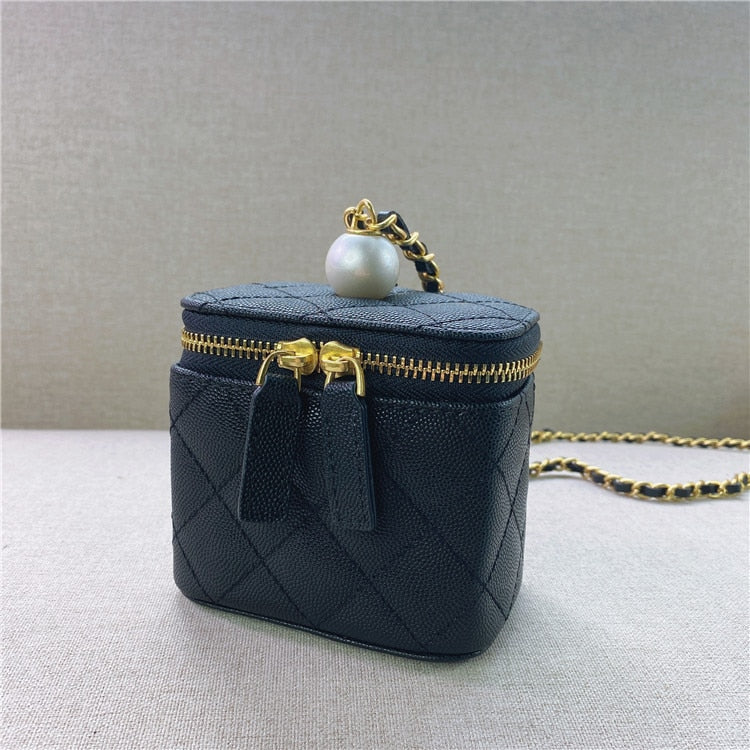 Luxury Designer Real Leather Handbags Chain Shoulder Bags Brand Crossbody Beading Bags Mini Box Bag Purses and Handbags