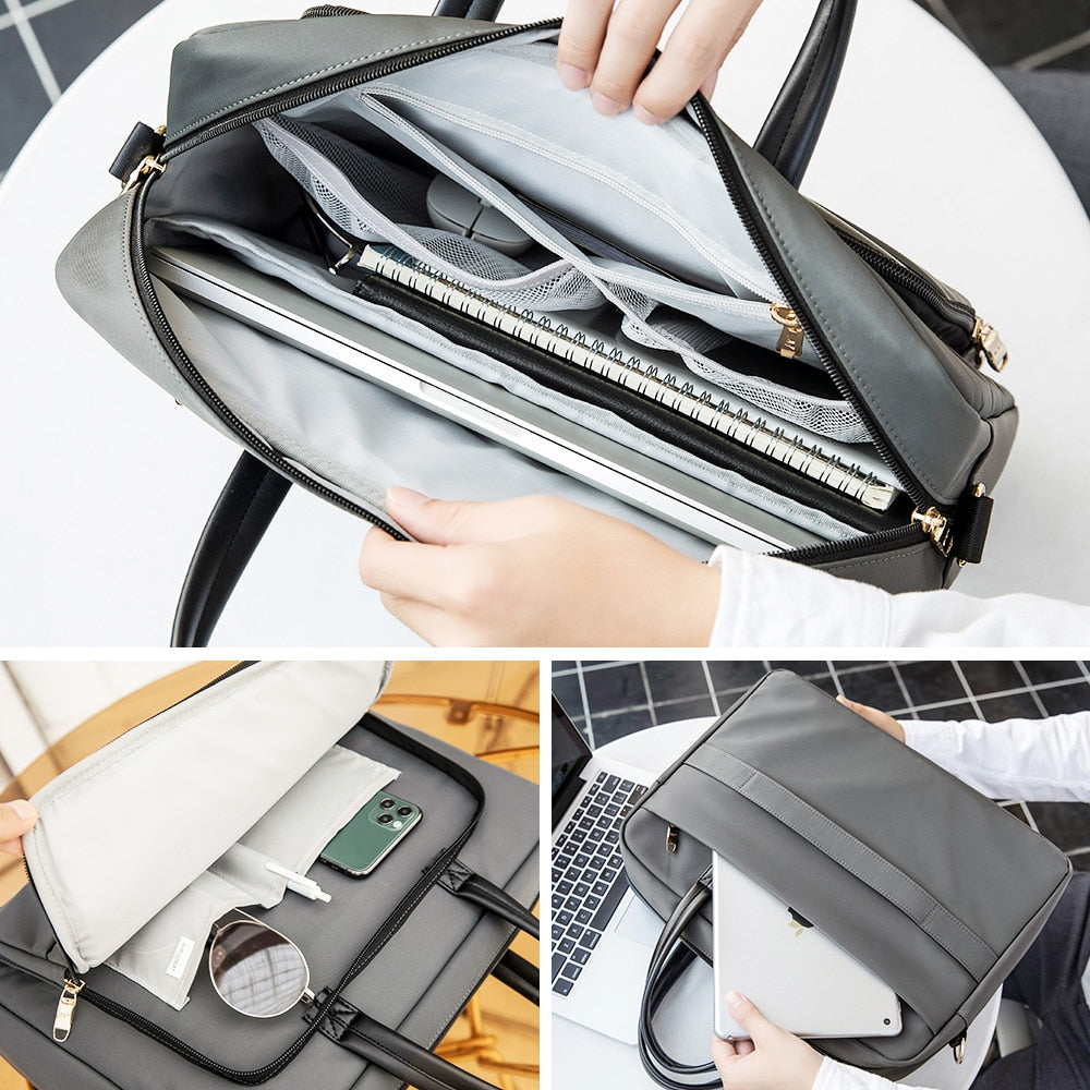 PU Leather Women Laptop Bag Notebook Carrying Case Briefcase for 13.3 14 15.6 inch Men Handbags shoulder