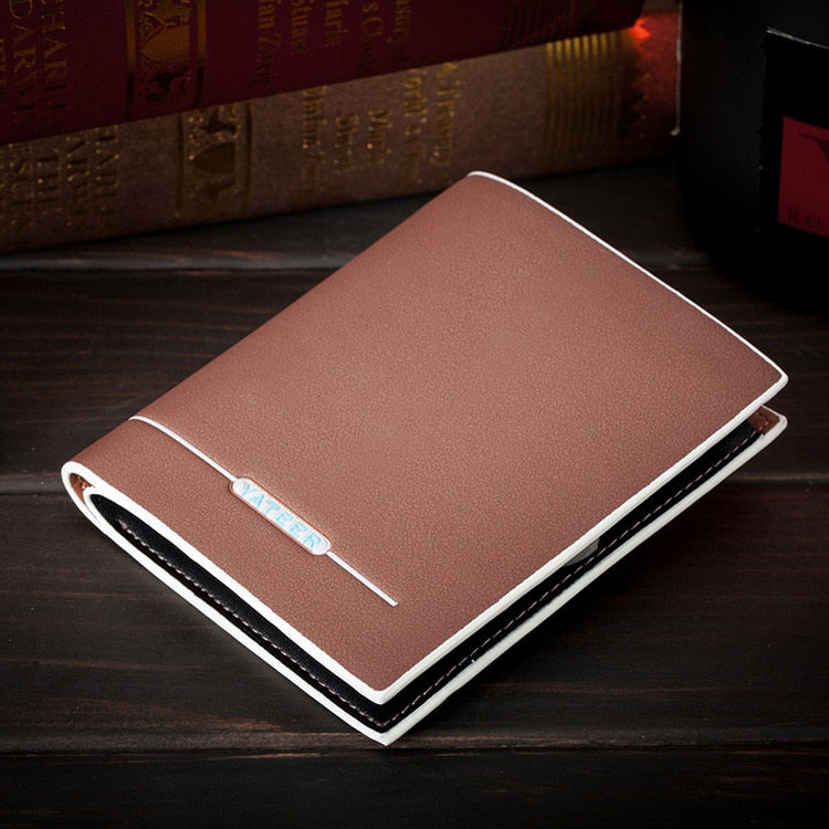 Retro Men's Wallet Business ID Card Holders Purse Small Leather Card Wallets Short Bifold Wallet for Men Slim Purses Male Wallet