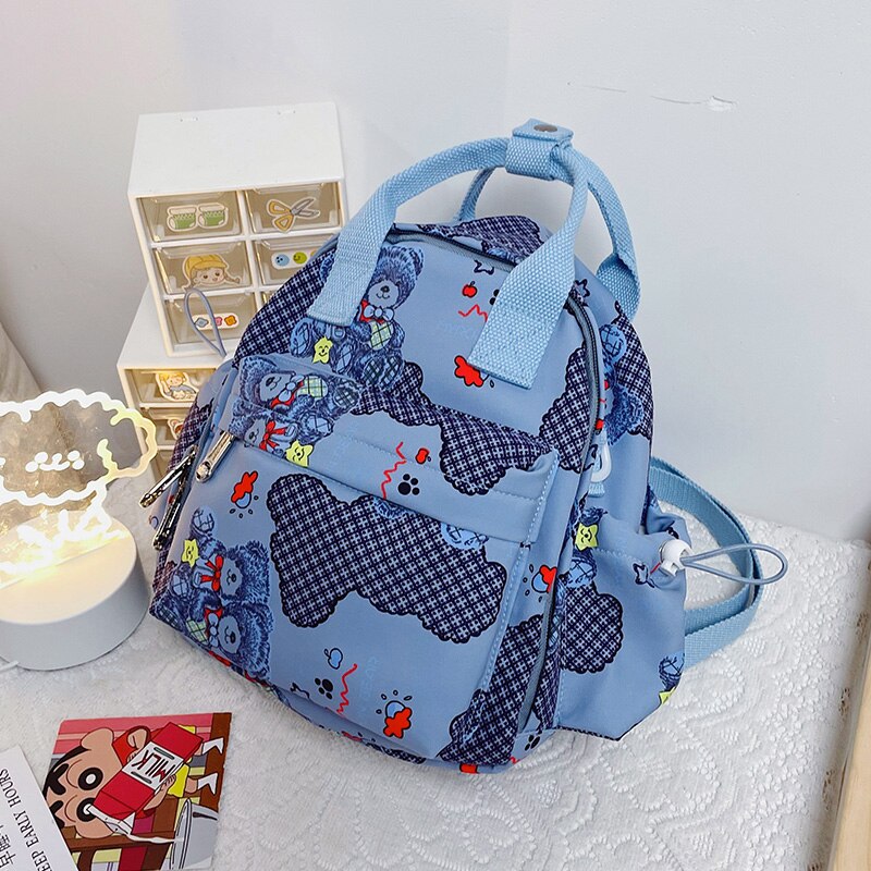 High quality cute printed backpack women's Kawaii multifunctional portable shoulder bag Fashion young female student school bag