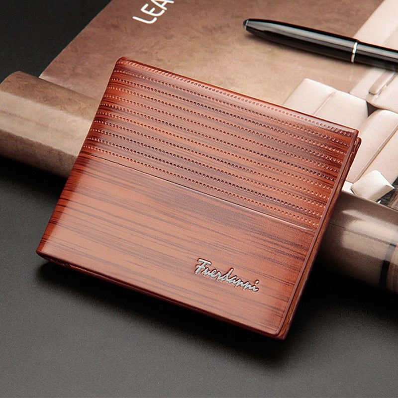 Classic Men Business Purse PU Leather Solid Slim Wallet Bifold Short Credit Card Holders Coin Purses Classic Men Wallets