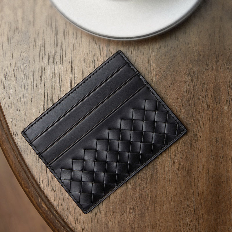 100% Leather Credit Card Men's Ultra-Thin Brand Business Card Multiple Card Slots Anti-Degaussing Simple fashion Women Card bag