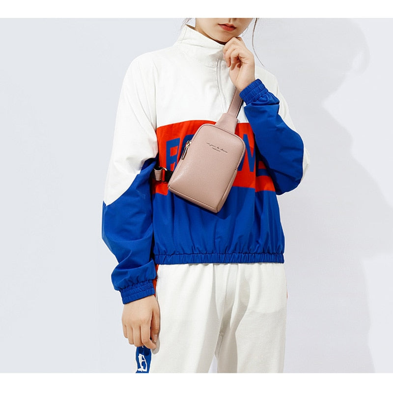 NEW Women's Chest Pack Bag Hip Hop Banana Belt Bag Mini High Quality Crossbody Bags Female PU Leather Waist Bags Purse Pocket