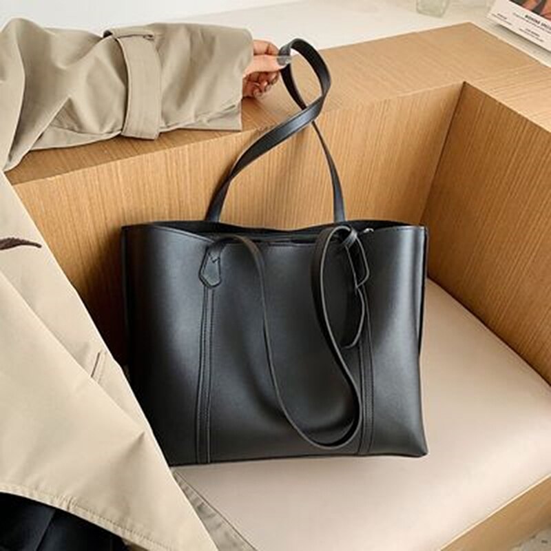 Women Leather Handbags Women's PU Tote Bag Large Capacity Female Shoulder Bags Solid Casual Women Bags Bolsas Femininas