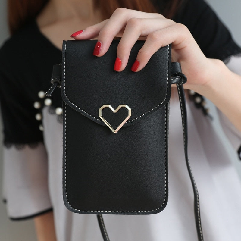 Touch Screen Cell Phone Purse Smartphone Wallet Leather Shoulder Strap Handbag Women Bag for Iphone X S10 Huawei P20
