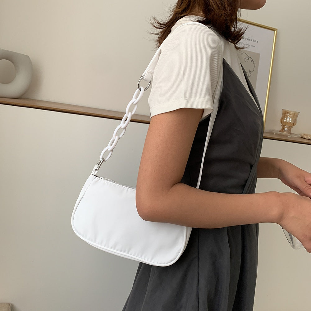 Classic Texture Fashion Women Nylon Totes Shoulder Bag Creative Design Chic Leisure Simple Female Street Style Handbag Purse
