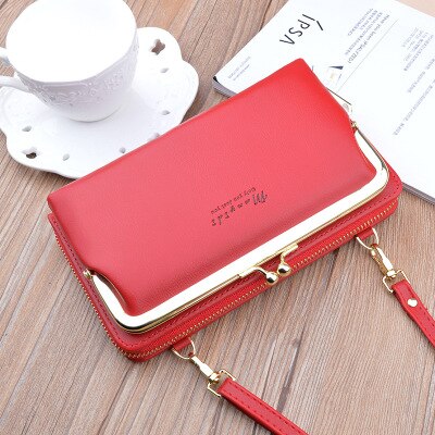 Women Bag Big Screen Phone Bag Women's Wallet Long Zipper Shoulder Bag Fashion Messenger Bag Coin Purse Leather Crossbody Wallet