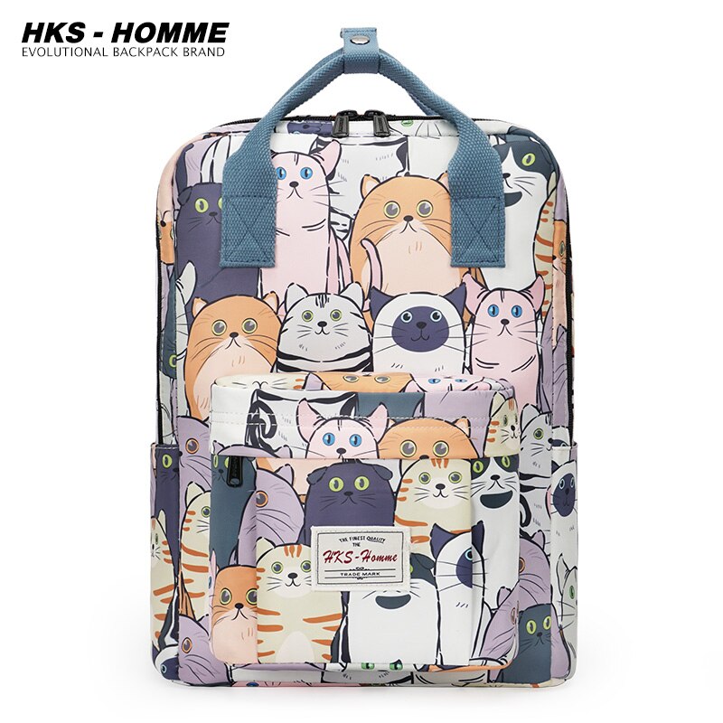 Fashion Women Backpack for School Teenagers Girls Stylish School Bag Ladies Canvas Fabric Backpack Female Bookbag laptopbag