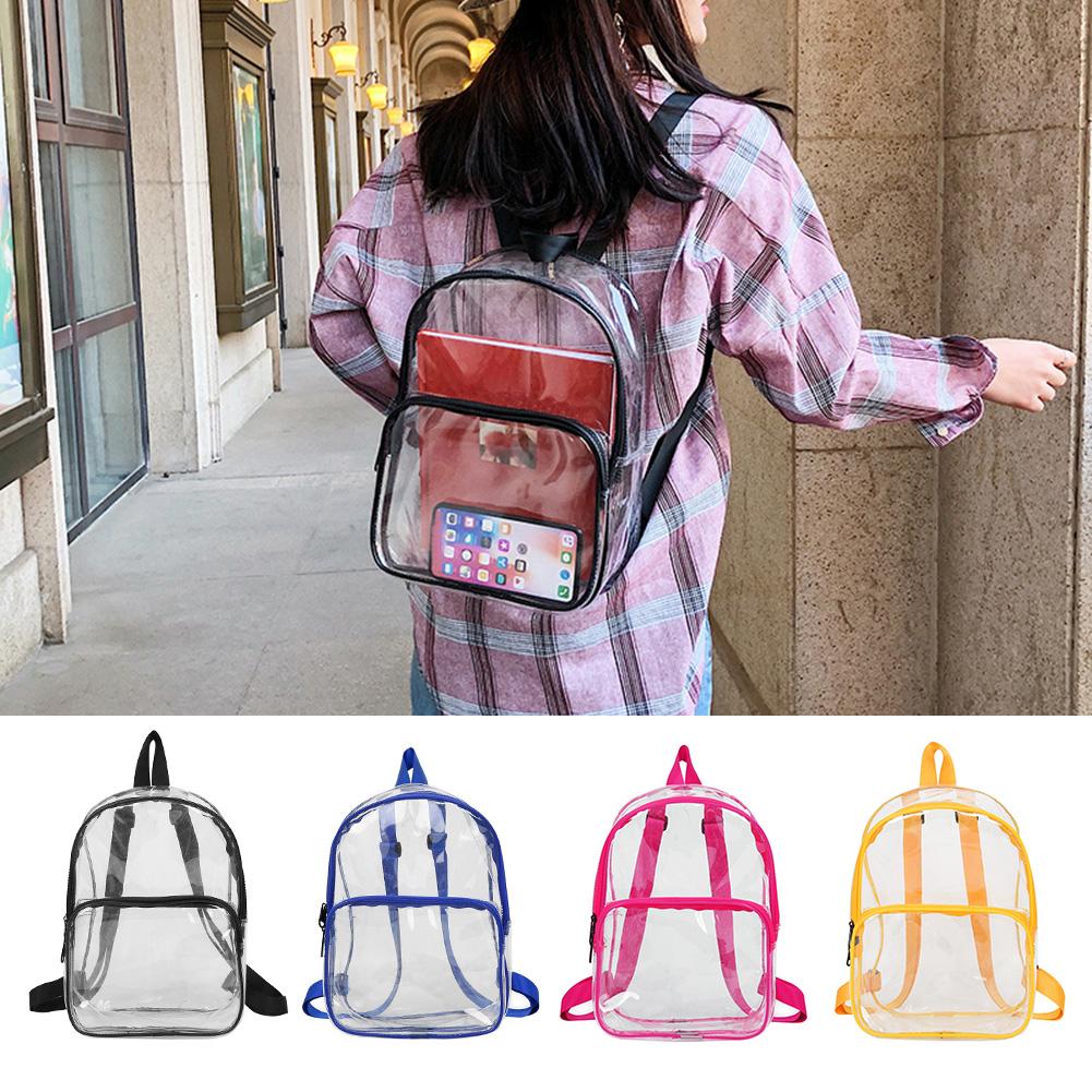 Transparent Backpacks Casual PVC Dual Shoulder Bags Travel Women Large Capacity Rucksacks Teenage Girls School Bags