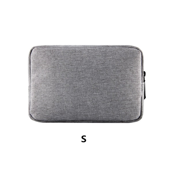 PURDORED 1pc Portable Waterproof USB Cable Earphone Storage Bag Digital Accessories Organizer Bag Unisex Makeup Bag Travel Pouch