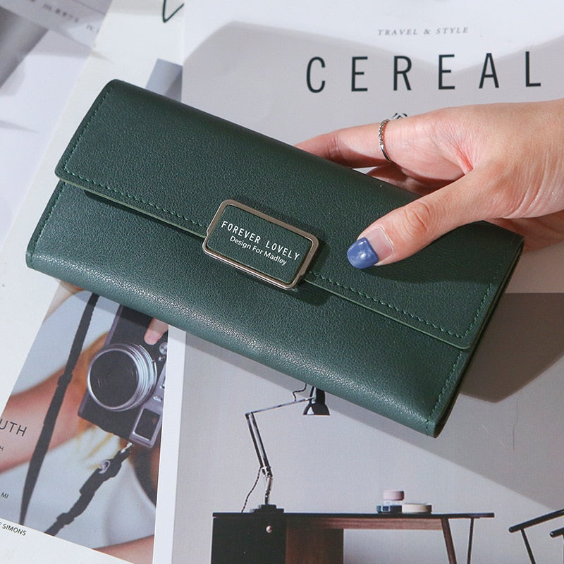 Women Long Wallets Luxury Girl PU Leather Money Pocket Card Holder Female Phone Bag Coin Purse Multi-card Position Zipper Bag