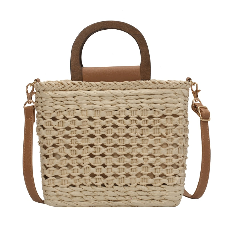 Women's Bag Trend Handbags Korean Straw Solid Color Beach Summer Vacation Fashion Designer Female Shoulder Crossbody Bags