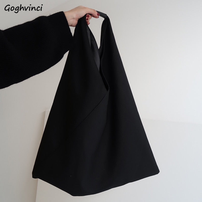Shoulder Bags Women Harajuku Retro Underarm Canvas Bag New Casual All-match Minimalist Shopping Large Capacity Totes Ulzzang Ins