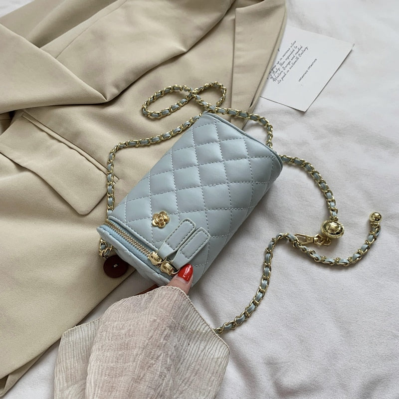 с доставкой Luxury Quilted PU Leather Crossbody Bags Women Cute Shoulder Tote Female Lady Elegant Branded Chain Purses