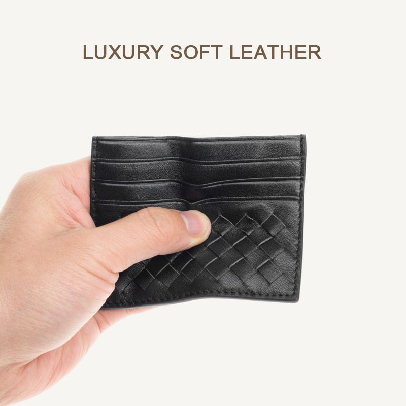 100% Leather Credit Card Men's Ultra-Thin Brand Business Card Multiple Card Slots Anti-Degaussing Simple fashion Women Card bag