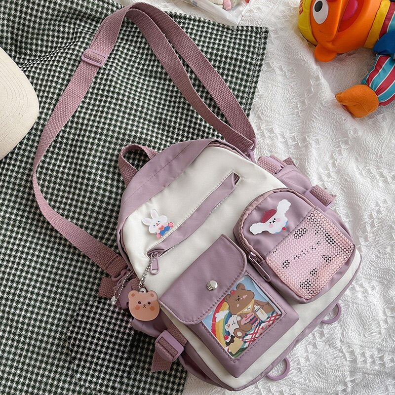 Summer Small Backpack Bag Women Cute Children's School Bags for Teenagers Female Ins Outing Dual-purpose Travel Backpacks Ladies