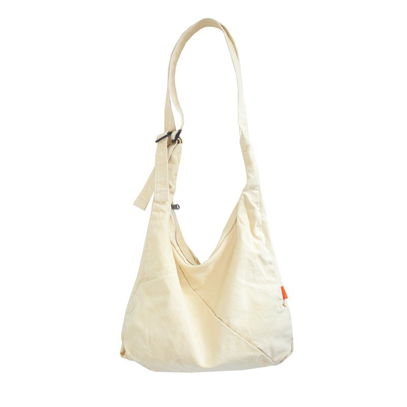HOCODO Fashion Solid Color Women Bag Canvas Schoolbag For Teenage Girl Travel Shoulder Bag Casual Crossbody Bag Student Bookbag