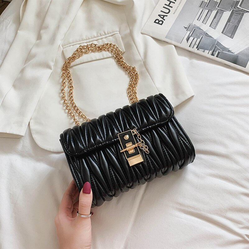retro chain handbag new fashion high quality PU soft leather women's designer shoulder messenger bag