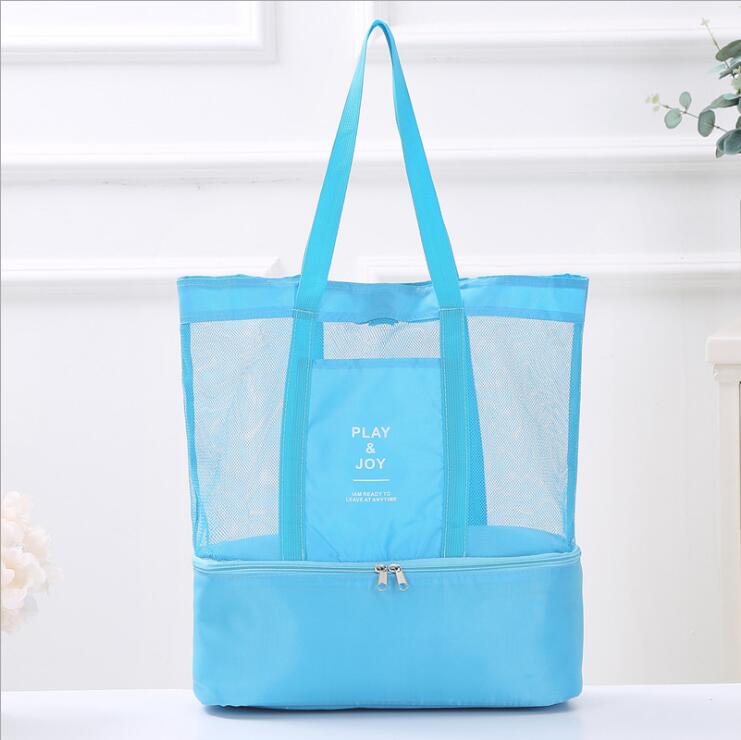 High Capacity Women Mesh Transparent Bag Double-layer Heat Preservation Large Picnic Beach Bags