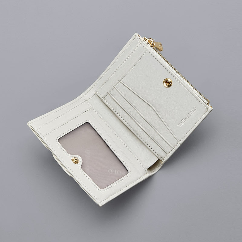 WilliamPOLO Women's Wallet Genuine Leather Luxury Design Purse Fashion Short Money Bag Ladies Card Holder Female Wallets