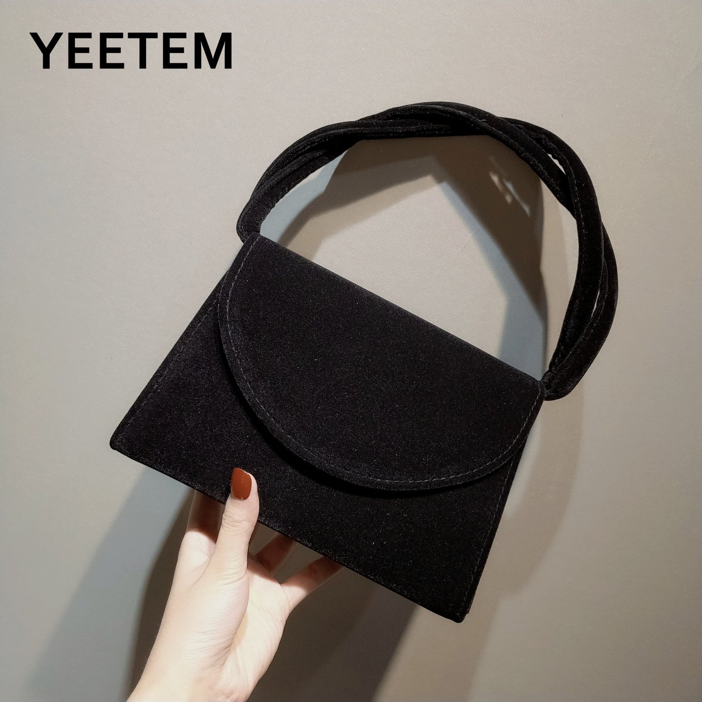 Velvet Portable Retro Small Square Bag Handbag Cross Bag Small Bag Shoulder Bag With Bag Banquet Women's Bag Purse