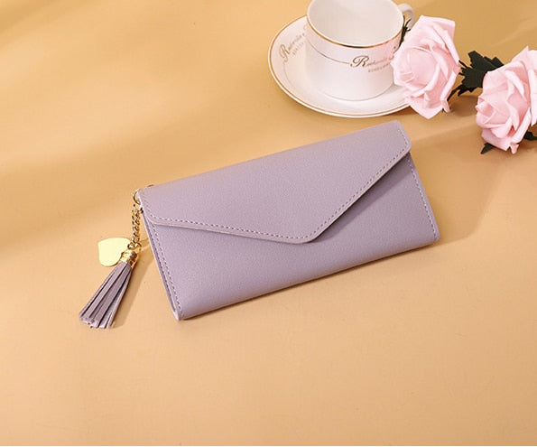 Luxury Designer Women Wallets Trendy Heart-shaped Long Clutch Bag Pendant Wallet Multifunctional Lychee Pattern Coin Purse