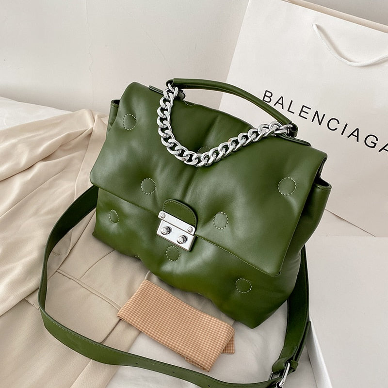 с доставкой Winter Retro Women's Shoulder padded quilted Bag luxury designer handbag Shopper Bags Space Pad Cotton Female