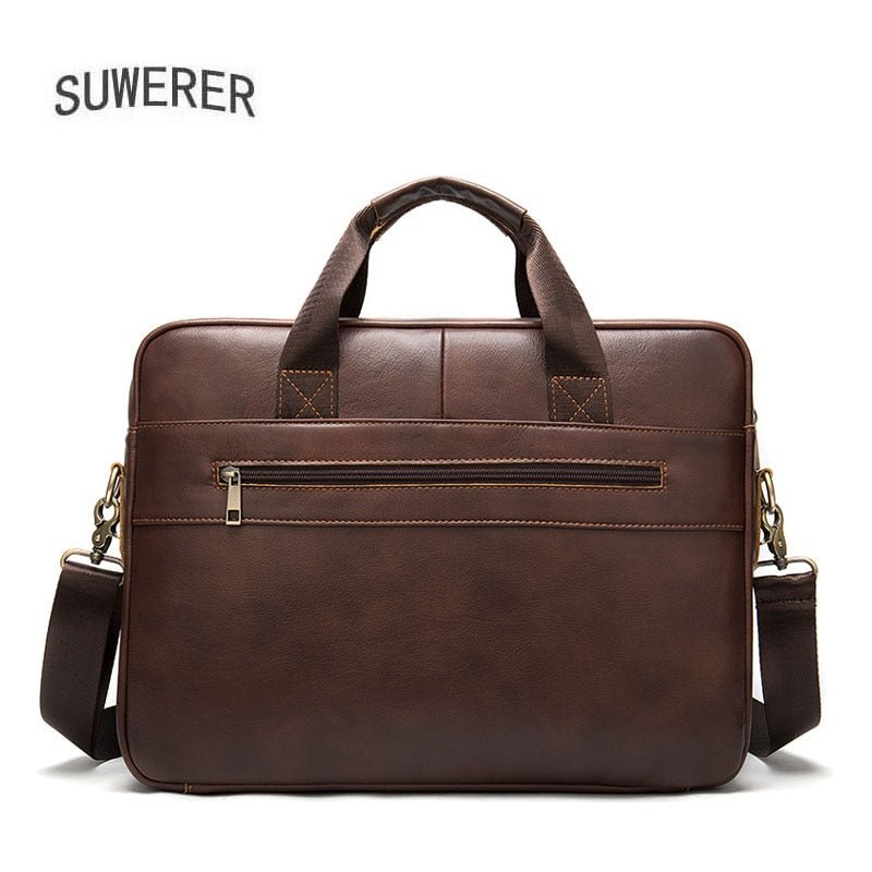 Genuine Leather business briefcase single shoulder crossbody bags men's bag simple large-capacity portable briefcase