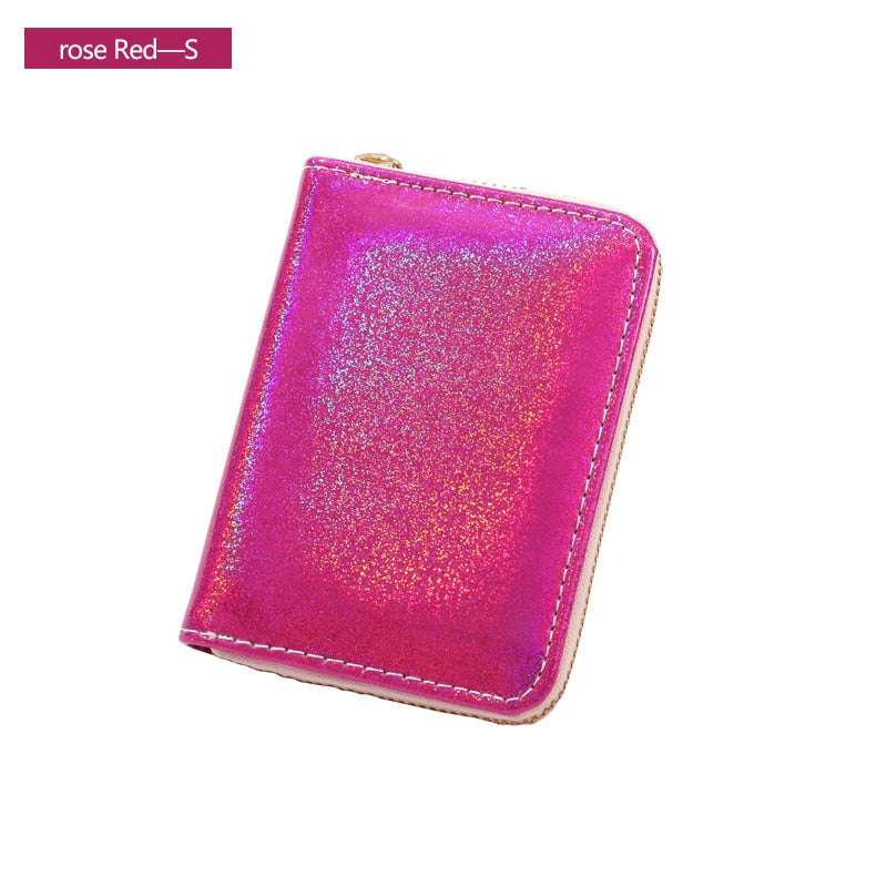 ~~BIG SALE ~~Holographic Leather Wallets Laser Organizer Ladies Wallet Women Handbag Long purses Girl Purse Card Id Holders
