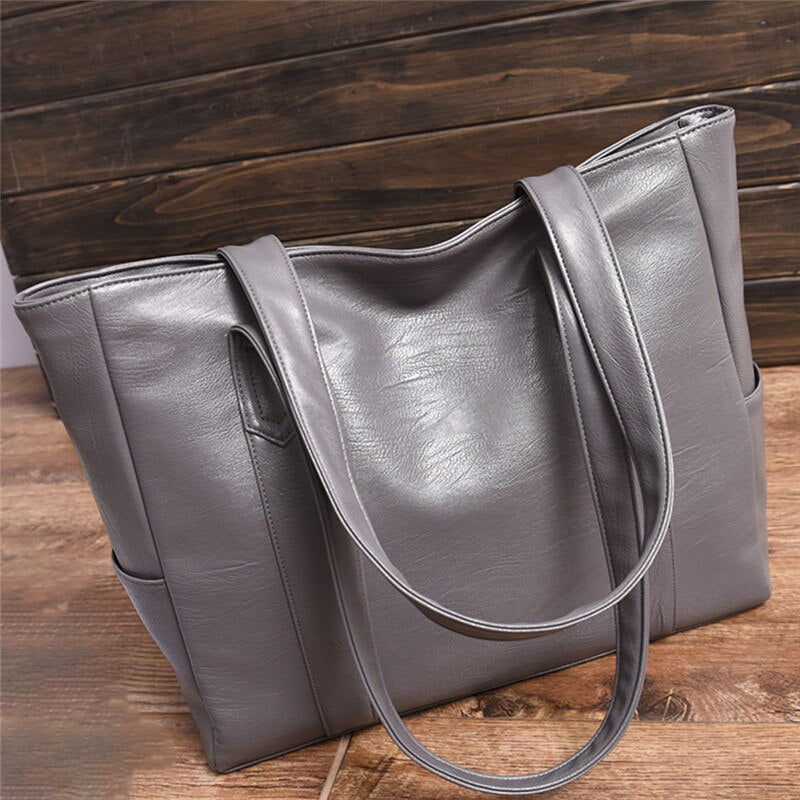 Women Leather Handbags Women's PU Tote Bag Large Capacity Female Shoulder Bags Solid Casual Women Bags Bolsas Femininas