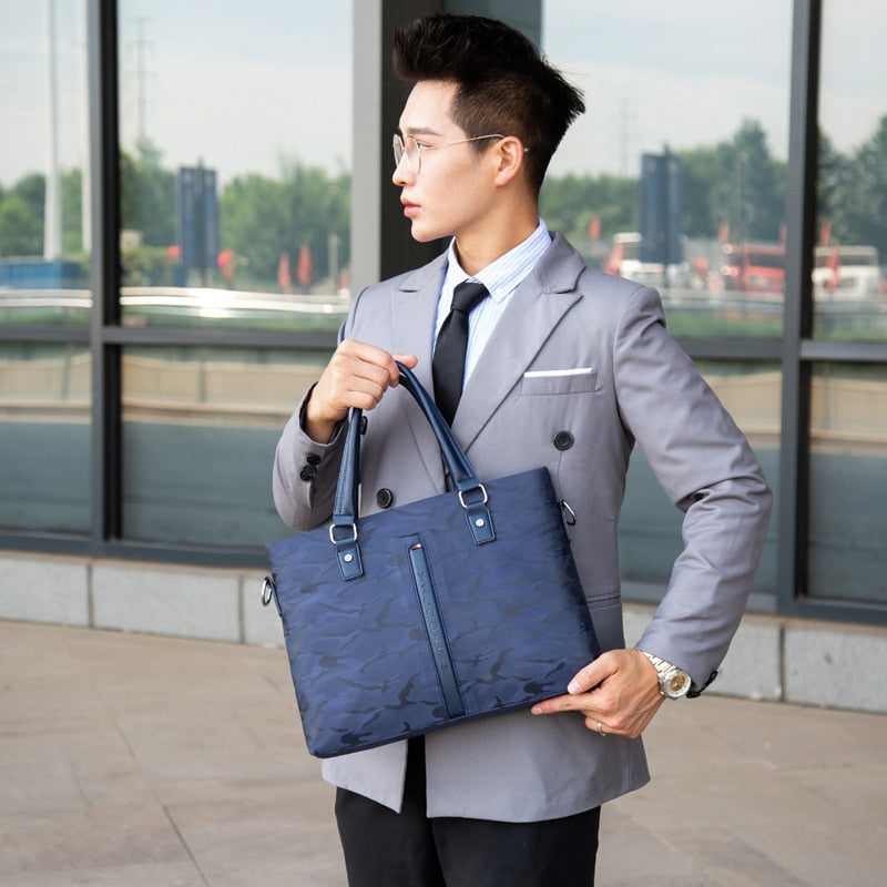 Men's Briefcase Oxford Water Proof Handbag Causal Man' Shoulder Bag Crossbody Bag 14 Inch Laptop Case Travel Bag for Man