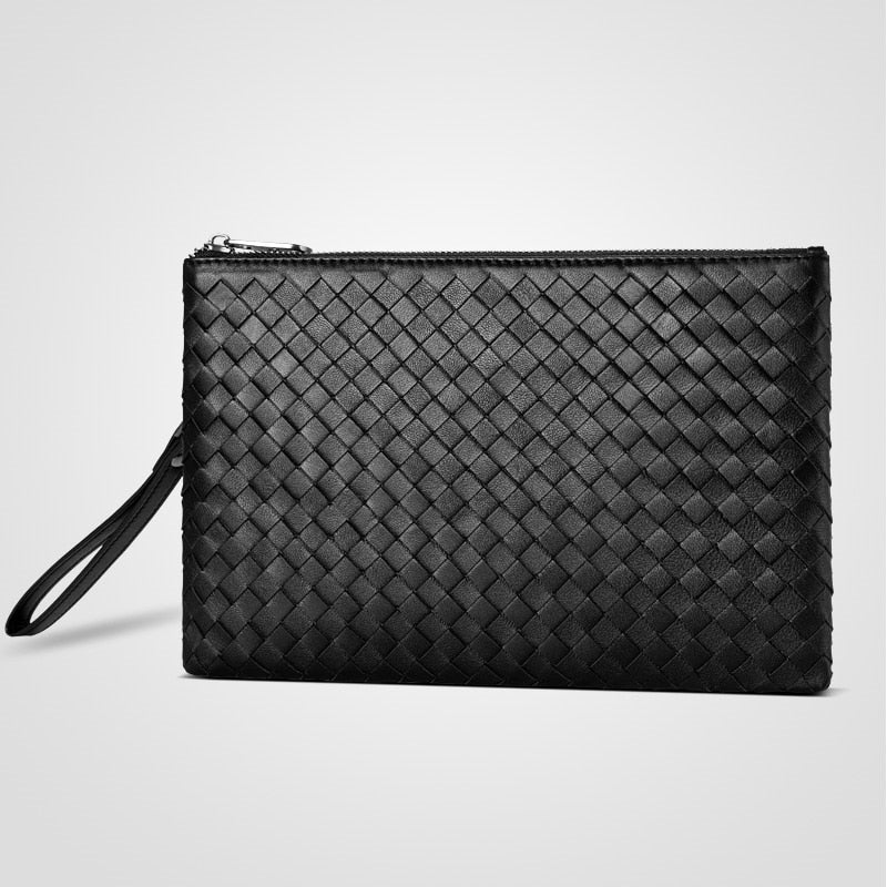 YILINSA 100% Sheepskin Genuine Leather Clutch Bag Men Wallet With Hand Strap Fashion Designer Soft Large Capacity Luxury Purse