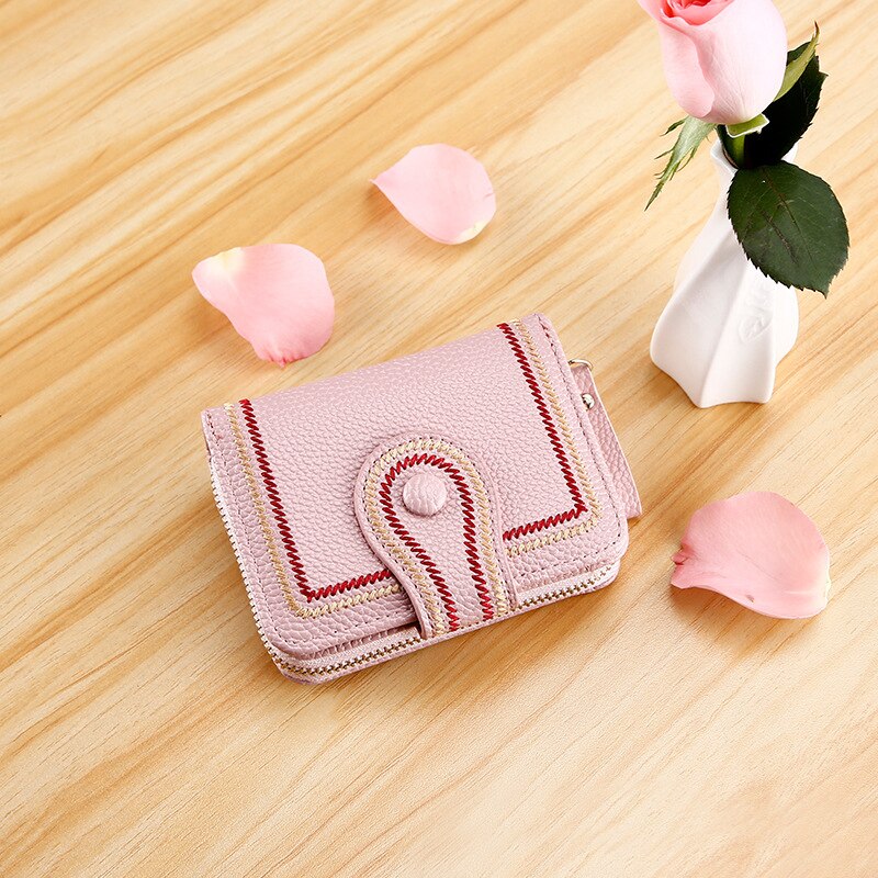 Women Wallet Small Cute Short PU Leather Wallets Female Zipper Purses Clutch Coin Purse Girl Bank Cardholder for Card Case
