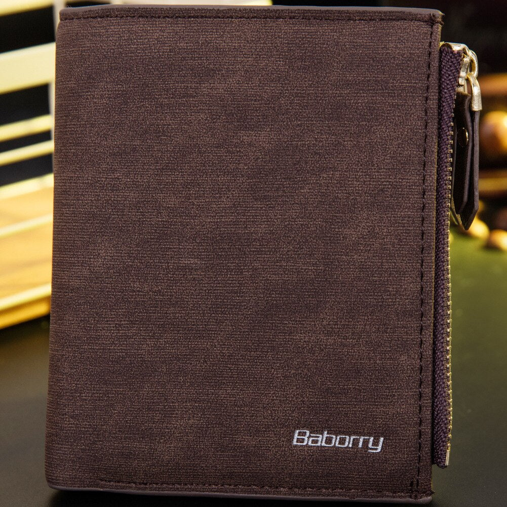 Vintage Men Wallet RFID Theft Protect Coin Bag Zipper Purse Wallets for Men with Zippers Magic Wallet Short Luxury Men's Purses