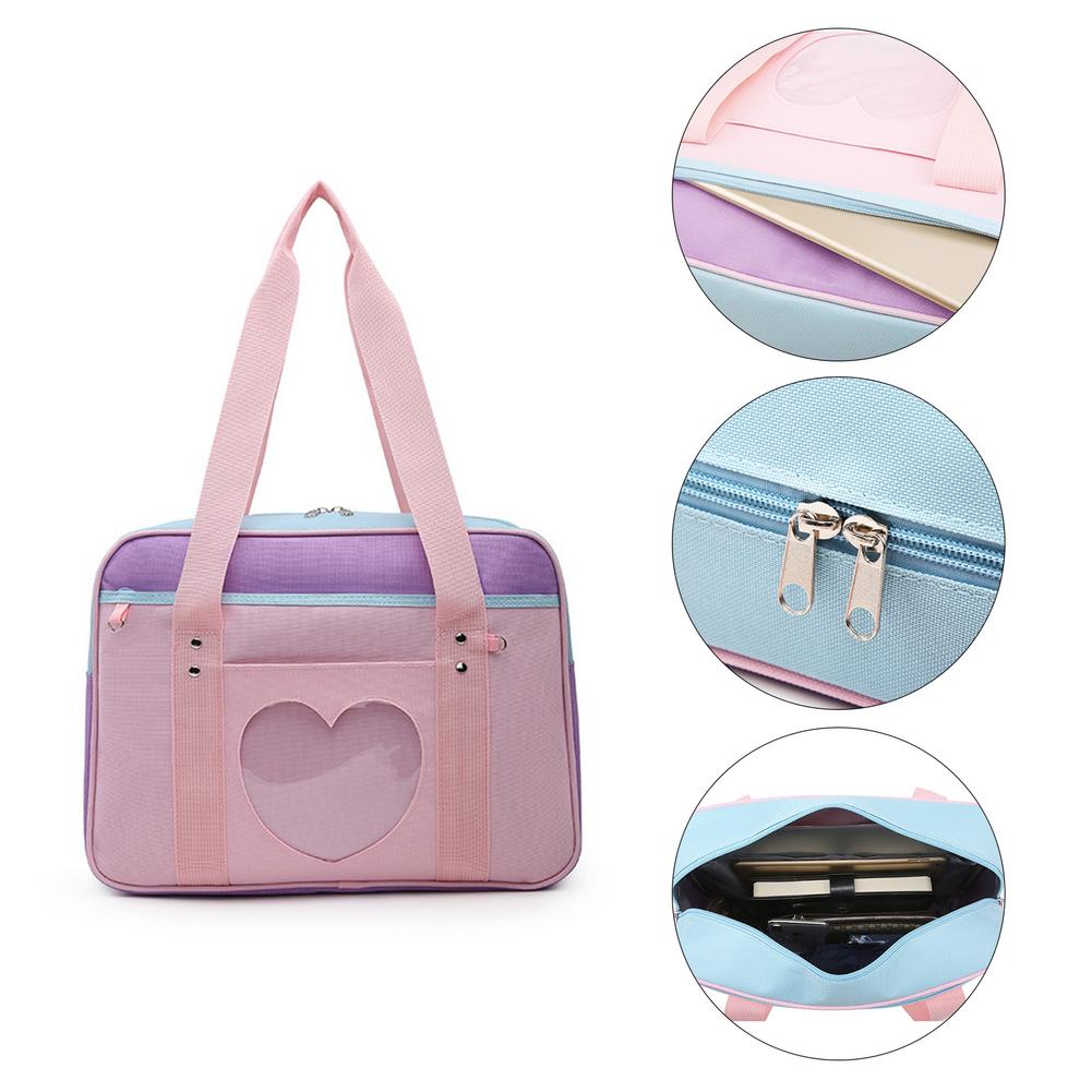 Japanese Preppy Style JK Pink Uniform Shoulder School Bags For Women Girls oxford Large Capacity Casual Luggage Handbags Tote